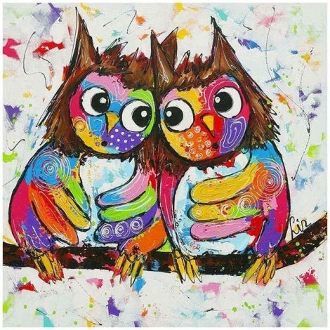 Owls In Love 5D DIY Paint By Diamond Kit