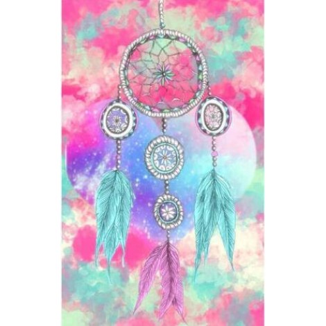 Pink & Green Dream Catcher 5D DIY Paint By Diamond Kit