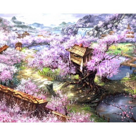 Landscape Flower 5D DIY Paint By Diamond Kit