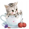 Cat In Cup 5D DIY Paint By Diamond Kit