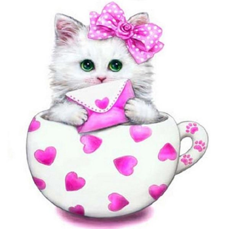 Pink Cartoon cat 5D ...