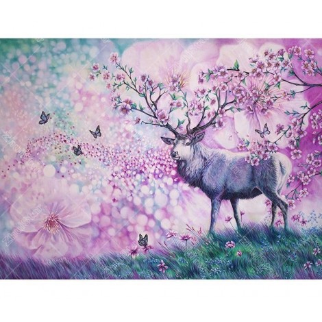 Flower Elk 5D DIY Paint By Diamond Kit