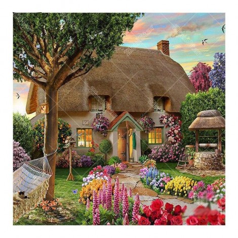 Grass House 5D DIY Paint By Diamond Kit