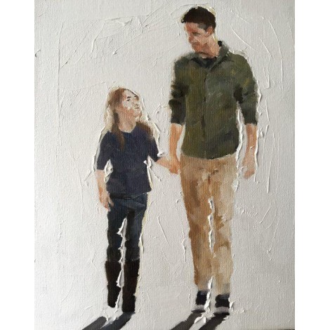 Father Walking With Daughter 5D DIY Paint By Diamond Kit