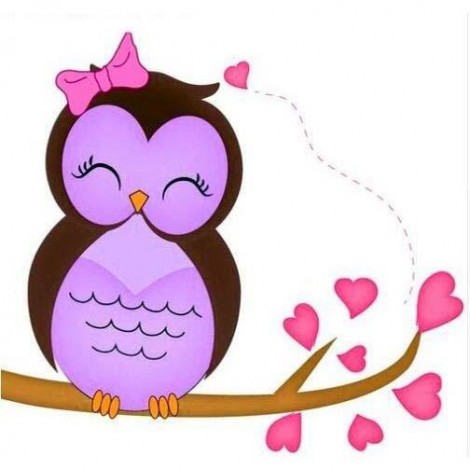 Perfect Purple Owl 5D DIY Paint By Diamond Kit