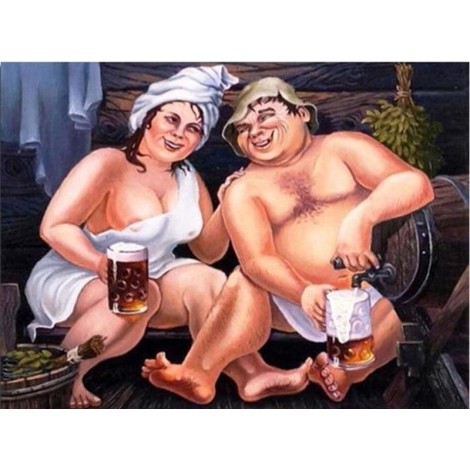 Couple Drinking Beer 5D DIY Paint By Diamond Kit