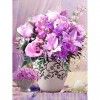 Purple Little Peonies 5D DIY Paint By Diamond Kit