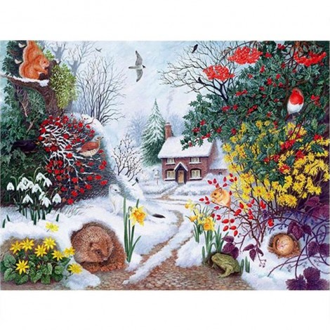 Christmas Snow House 5D DIY Paint By Diamond Kit