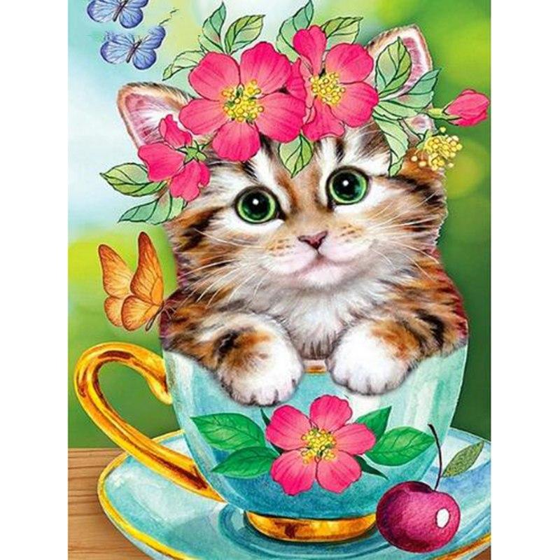 Cut Floral Cat in Cu...