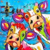 Colorful Happy Cows 5D DIY Paint By Diamond Kit