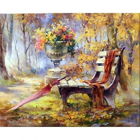 Flowers Bench 5D DIY Paint By Diamond Kit