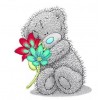 Grey Teddy Cross Stitch 5D DIY Paint By Diamond Kit