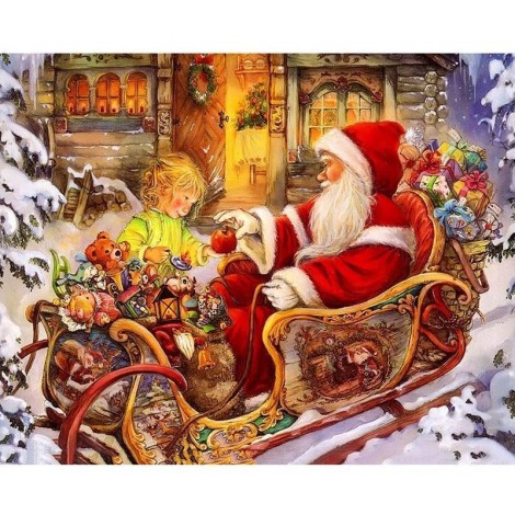 Santa Claus With Gifts 5D DIY Paint By Diamond Kit