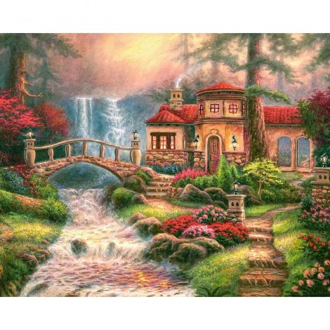 Forest House 5D DIY Paint By Diamond Kit