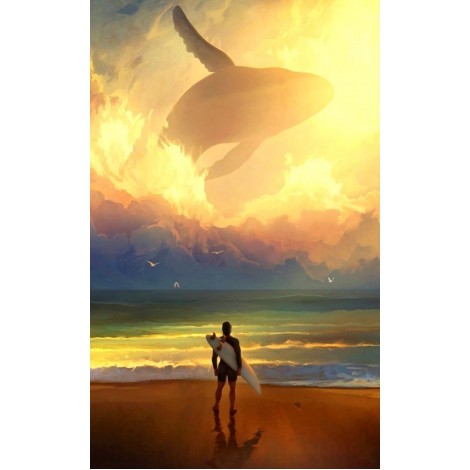 Sky Whale 5D DIY Paint By Diamond Kit