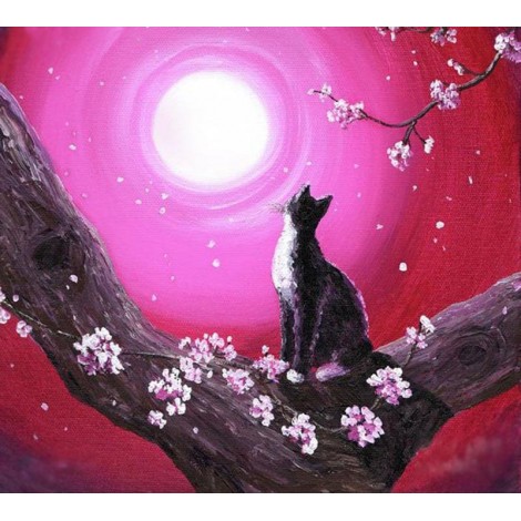 Moon & Cat 5D DIY Paint By Diamond Kit