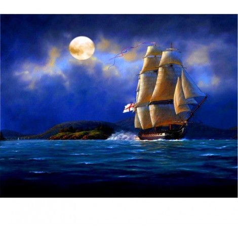 Sailboat 5D DIY Paint By Diamond Kit