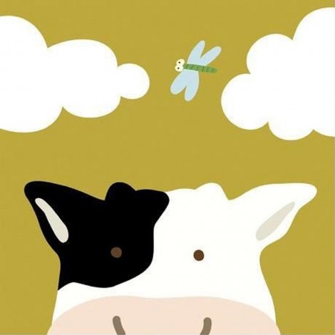 Peek-a-Boo Cow 5D DIY Paint By Diamond Kit