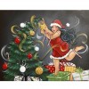 Girl Cartoon Character Decorating Tree 5D DIY Paint By Diamond Kit