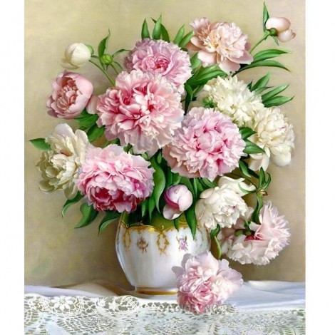 Pretty Peony Floral 5D DIY Paint By Diamond Kit