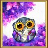 Purple White Owl 5D DIY Paint By Diamond Kit