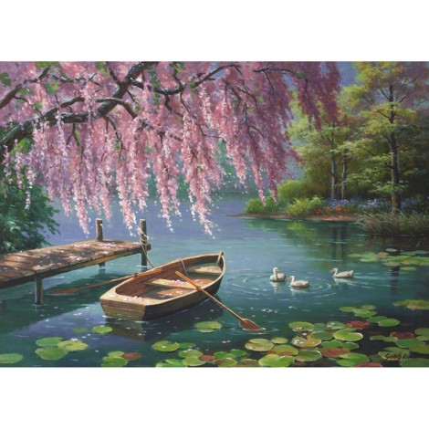 Pond & Canoe 5D DIY Paint By Diamond Kit