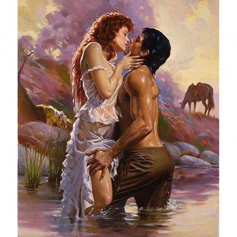 Kissing Lovers 5D DIY Paint By Diamond Kit