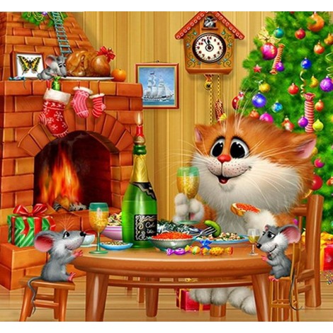 Cat and Mouse 5D DIY Paint By Diamond Kit