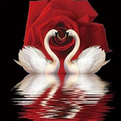 Swan Couple 5D DIY Paint By Diamond Kit