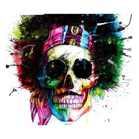 Color Skull 5D DIY Paint By Diamond Kit