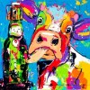 Colorful Cow With A Bottle 5D DIY Paint By Diamond Kit