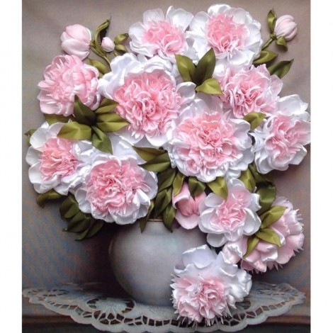 Pink Peony Beauty 5D DIY Paint By Diamond Kit