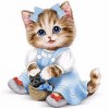 Joyful Blue Kitten 5D DIY Paint By Diamond Kit