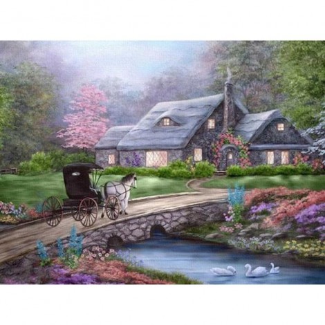 Farmhouse Scenery 5D DIY Paint By Diamond Kit