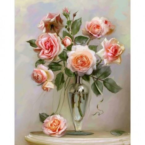 Floral Peonies 5D DIY Paint By Diamond Kit