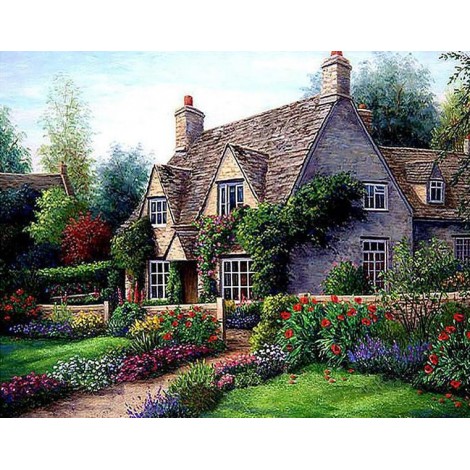 Scenic Country Cottage 5D DIY Paint By Diamond Kit