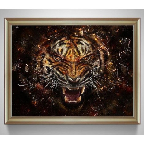 Ferocious Tiger 5D DIY Paint By Diamond Kit