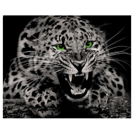 Ferocious Leopard 5D DIY Paint By Diamond Kit