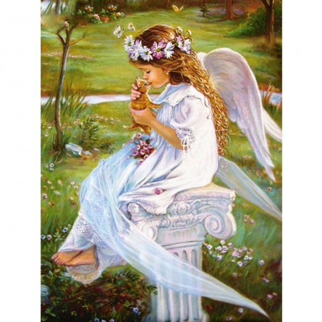 Little Angel & Cat 5D DIY Paint By Diamond Kit