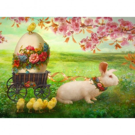 Rabbit Carrying Eggs 5D DIY Paint By Diamond Kit