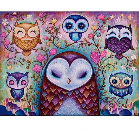 Cartoon Owl 5D DIY Paint By Diamond Kit