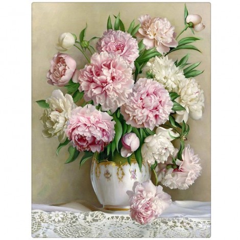 Painting Flowers Peony 5D DIY Paint By Diamond Kit