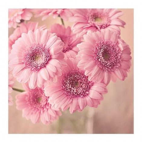 Pink Flowers 5D DIY Paint By Diamond Kit