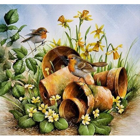 Garden Birds 5D DIY Paint By Diamond Kit