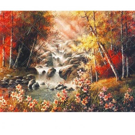 Hawthorn Falls 5D DIY Paint By Diamond Kit