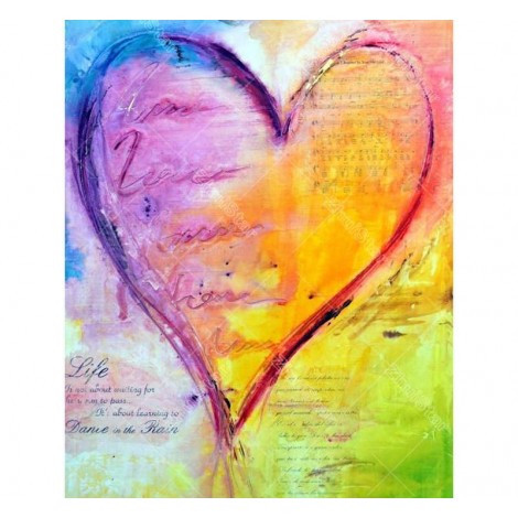 Colored Heart 5D DIY Paint By Diamond Kit