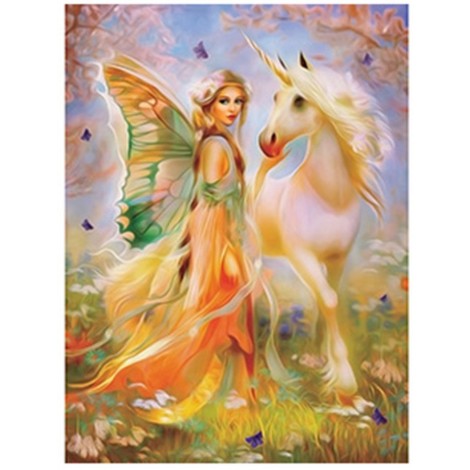 Elf And Unicorn 5D DIY Paint By Diamond Kit