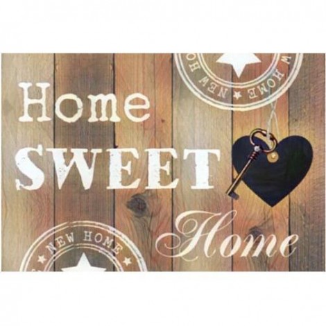 Home Sweet Home Heart Key 5D DIY Paint By Diamond Kit