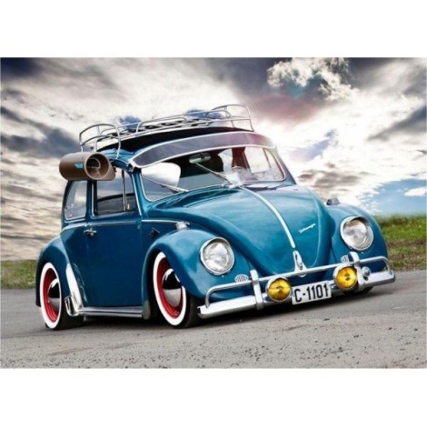 Scenic Vintage Blue Car 5D DIY Diamond Painting