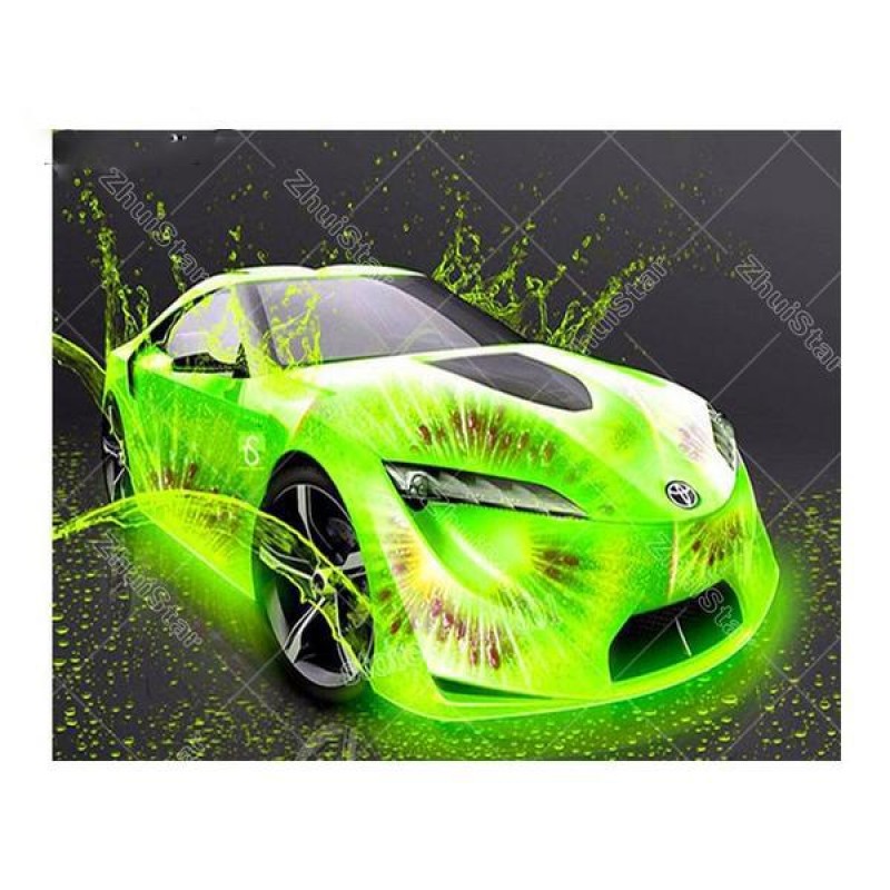 Green Neon Car 5D DI...